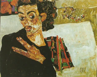 Autoportrait avec récipient noir
